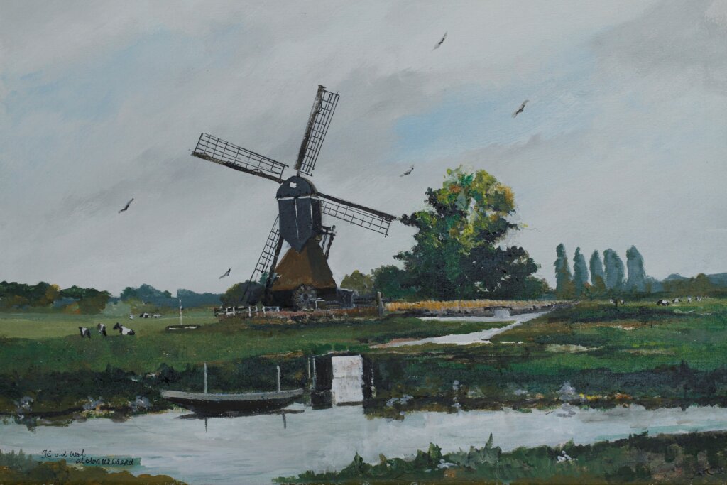 Foto De Kleine Molen Streefkerk in olieverf